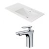 American Imaginations 35.5-in x 18.25-in White Ceramic Vanity Top Set Single Hole Chrome Bathroom Faucet