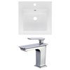 American Imaginations 16.5 x 16.5-in White Ceramic Single Hole Vanity Top Set Chrome Bathroon Faucet