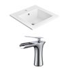American Imaginations 21-in x 18-in White Ceramic Vanity Top Set With Chrome Faucet