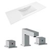 American Imaginations 48 x 18.5-in White Ceramic Alum Widespread Vanity Top Set Chrome Bathroom Faucet