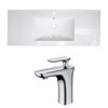 American Imaginations Roxy 48 x 18.5-in White Ceramic Single Hole Vanity Top Set Chrome Bathroom Faucet