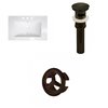 American Imaginations Flair 25 x 22-in White Ceramic Widespread Vanity Top Set Oil Rubbed Bronze Sink Drain and Overflow Cap