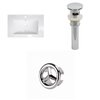 American Imaginations Flair 25 x 22-in White Ceramic Single Hole Vanity Top Set Chrome Sink Drain and Overflow Cap