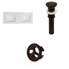 American Imaginations Xena 59-in White Ceramic Widespread Vanity Top Set Oil Rubbed Bronze Sink Drain and Overflow Cap