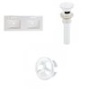 American Imaginations Xena 59-in White Ceramic Widespread Vanity Top Set White Sink Drain and Overflow Cap