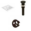 American Imaginations 21-in White Ceramic Single Hole Vanity Top Set Oil Rubbed Bronze Sink Drain and Overflow Cap