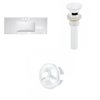 American Imaginations 48-in White Widespread Ceramic Top Set With White Overflow Cap And Sink Drain