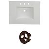 American Imaginations Flair 30.75-in White Ceramic Vanity Top Set with Oil Rubbed Bronze Overflow Cap