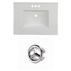 American Imaginations Flair 30.75-in White Ceramic Vanity Top Set with Chrome Overflow Cap