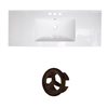 American Imaginations 39.75-in White Ceramic Top Set with Oil Rubbed Bronze Overflow Cap
