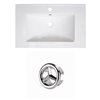 American Imaginations Vee 30-in White Ceramic Vanity Top Set with Chrome Overflow Cap Single Hole
