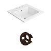 American Imaginations 21-in White Ceramic Top Set With Oil Rubbed Bronze Overflow Cap