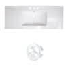 American Imaginations Roxy 48-in White Ceramic 4-in Widespread Vanity Top Set White Overflow Cap