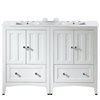American Imaginations Shaker 48-in White Double Sink Bathroom Vanity with Ceramic Top