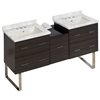 American Imaginations Xena 61-in Double Sink Dawn Grey Bathroom Vanity with White Natural Marble Top