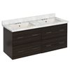 American Imaginations 47.5-in Xena Dawn Grey Double Sink Bathroom Vanity with White Quartz Top