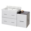 American Imaginations 37.75-in White Xena Single Sink Bathroom Vanity with White Marble Top