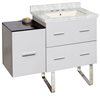 American Imaginations Xena White Single Sink Bathroom Vanity - 37.75-in with White Marble Top