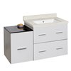 Xena Single Sink Bathroom Vanity - 37.75-in - White with Beige Marble Top by American Imaginations