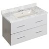 Xena White 36-in Single Sink Bathroom Vanity with White Marble Top by American Imaginations