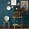A-Street Prints Teal Geometric Non-Woven Paste The Wall Twilight Wallpaper