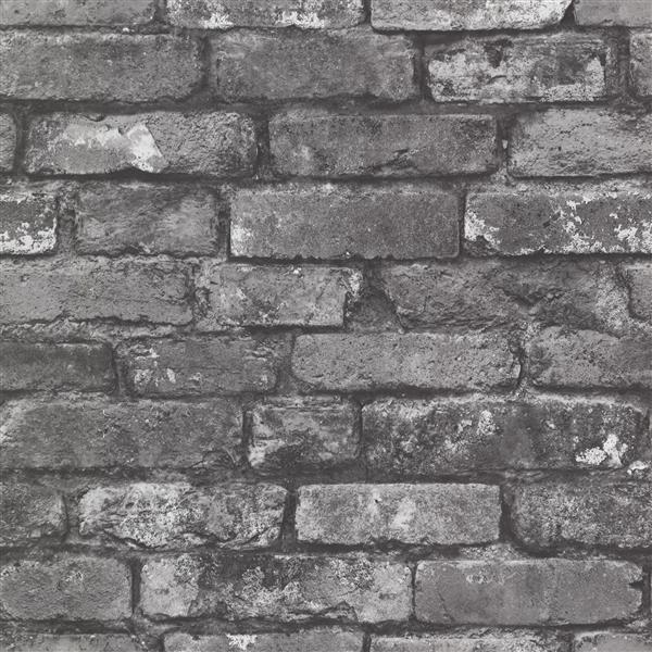 Brewster Wallcovering Brickwork Slate Exposed Brick Paste The Wall Wallpaper  | Lowe's Canada