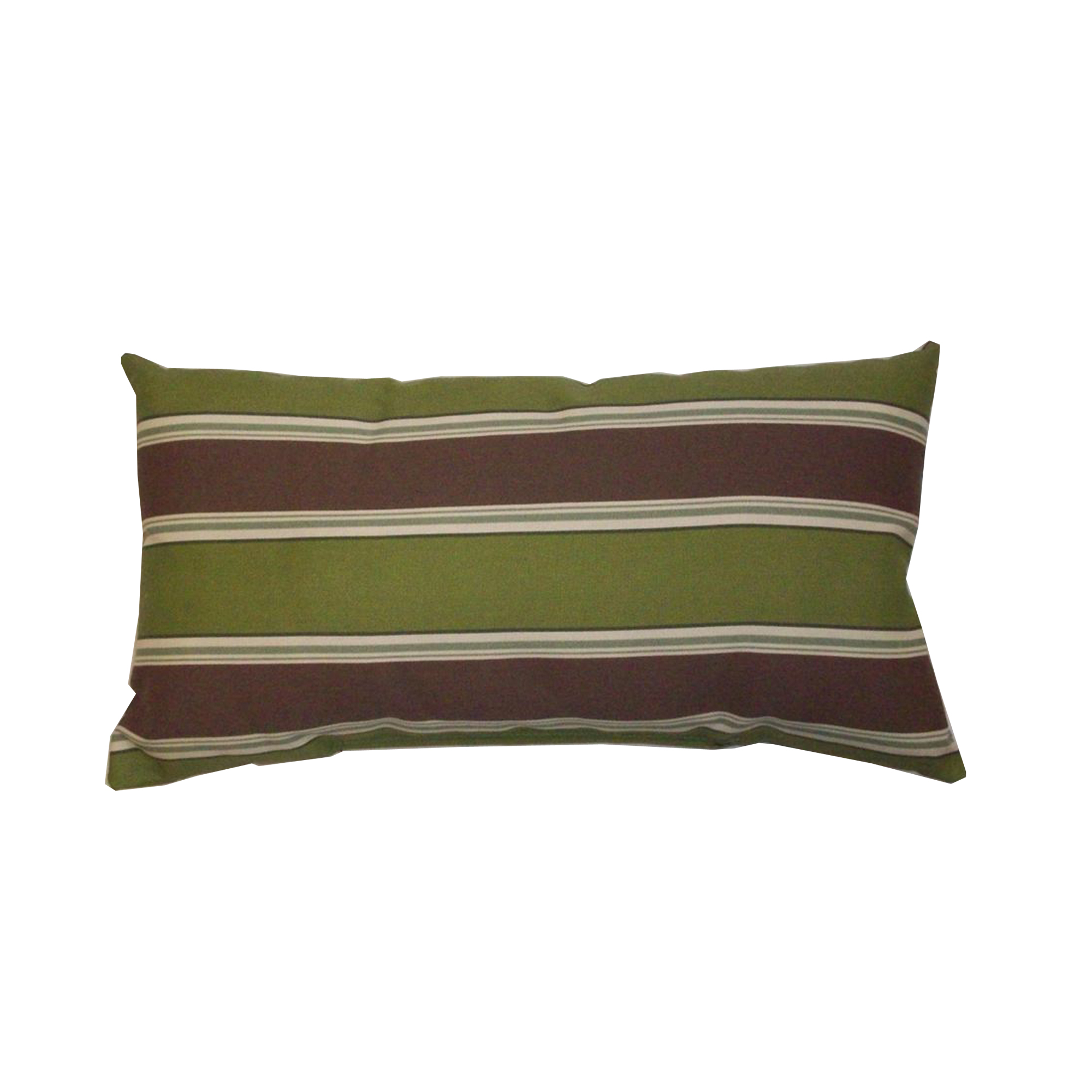 Image of Bozanto 16.5-in Rectangular Green with Brown Stripe Outdoor Toss Cushion