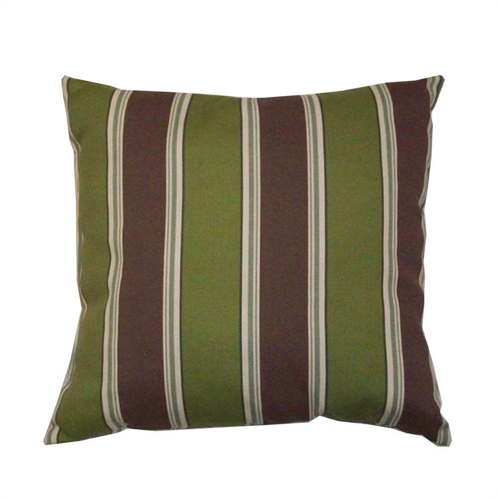 Image of Bozanto 16-in Green with Brown Stripe Outdoor Conversation Chair Toss Cushion