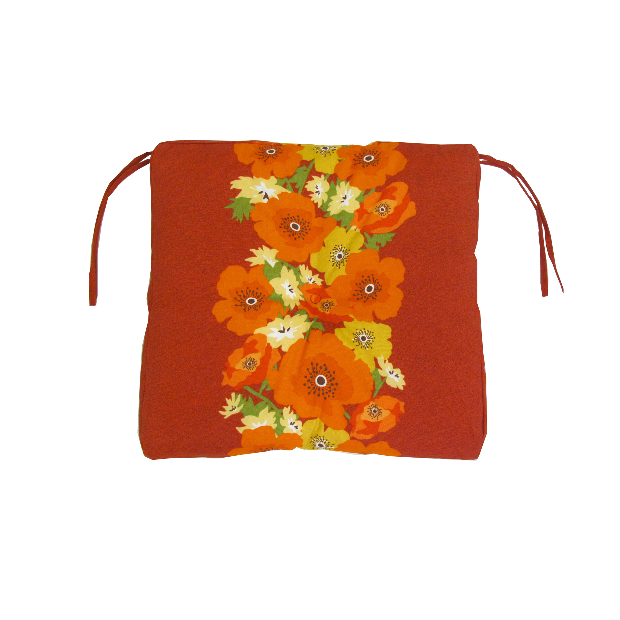 Image of Bozanto Red Floral Outdoor Seat Cushion