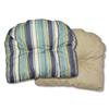 Bozanto 20-in Blue Striped Reversible Outdoor Seat Cushion