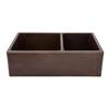 Premier Copper Products 33-in Apron 60/40 Double Basin Sink