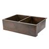 Premier Copper Products 33-in Apron Double Basin Sink