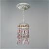 Classic Lighting Cascade Collection 4-in x 8-in Antique White Rose Crystal Cylinder Mini Pendant