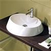 Nameeks Scarabeo Rugby 33.80-in x 17.70-in White Vitreous China Oval Washbasin Self Rimming Bathroom Sink