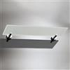 WS Bath Collections Baketo 5.5-in x 23.3-in x 0.3-in Chromed Brass Finish Glass Bathroom Shelf
