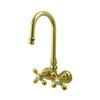 Elements of Design Hot Springs 9.50-in Polished Brass HiRise Spout TubWall Clawfoot Tub and Shower Filler