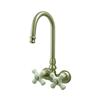 Elements of Design Hot Springs 9.50-in Satin Nickel  HiRise Spout TubWall Clawfoot Tub and Shower Filler
