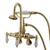 Elements of Design Chrome 10.75-in Polished Brass Hot Springs  Clawfoot Tub and Shower Filler