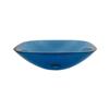 Elements of Design Fauceture 16.5-in x 16.5-in Blue Square Tempered Glass Vessel Sink