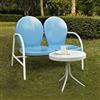 Crosley Furniture Griffith Blue-White 2-Piece Outdoor Conversation Set