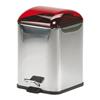 WS Bath Collections Karta Collection Complements 11.40-in x 8.30-in Red Foot Pedal Waste Basket