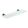WS Bath Collections Spritz 4.5-in x 15.4-in x 0.3-in Frosted Glass Bathroom Shelf With Chromed Brass Base