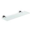 WS Bath Collections Spritz 4.5-in x 23.3-in x 0.3-in Frosted Glass Bathroom Shelf With Chromed Brass Base