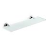 WS Bath Collections Spritz 4.5-in x 31.2-in x 0.3-in Frosted Glass Bathroom Shelf With Chromed Brass Base