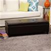 Warehouse of Tiffany Sharon Brown Tufted Faux Leather Storage Bench