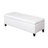 Warehouse of Tiffany Sharon White Button Tufted Faux Leather Storage Bench