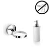 WS Bath Collections Noanta 6.90-in Polished Chrome Glue Self-Adhesive Single Holder