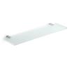 WS Bath Collections Picola 4.5-in x 31.2-in x 0.3-in Frosted Glass Bathroom Shelf With Chrome Supports