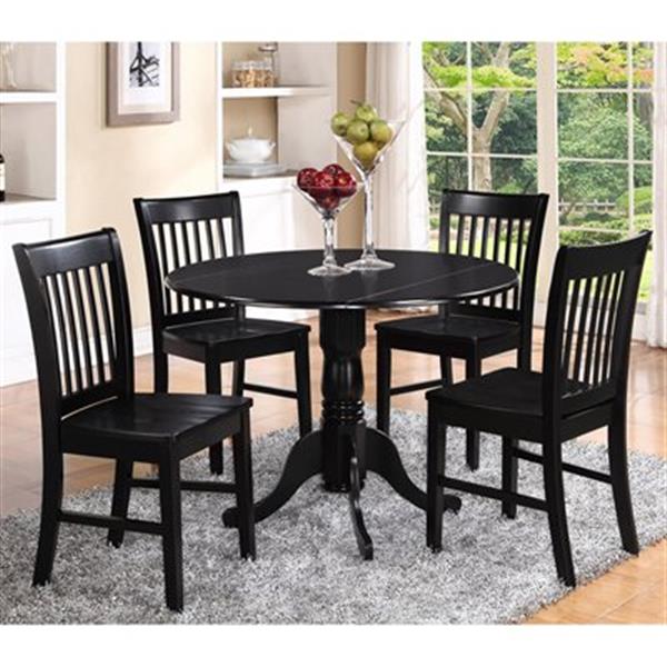 East West Furniture Dublin Black 3, Round Dining Room Table With Leaf Canada