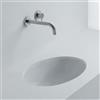 WS Bath Collections Whitestone 22.60-in x 20.70-in White Ceramic Oval Undermount Bathroom Sink